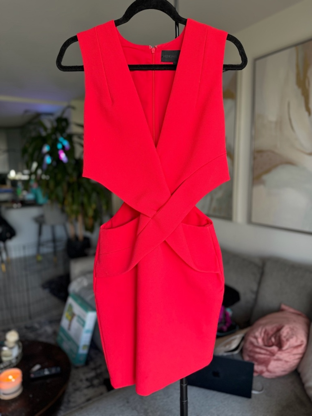 Kendall & Kylie Vibrant Red Crisscross Mini Dress